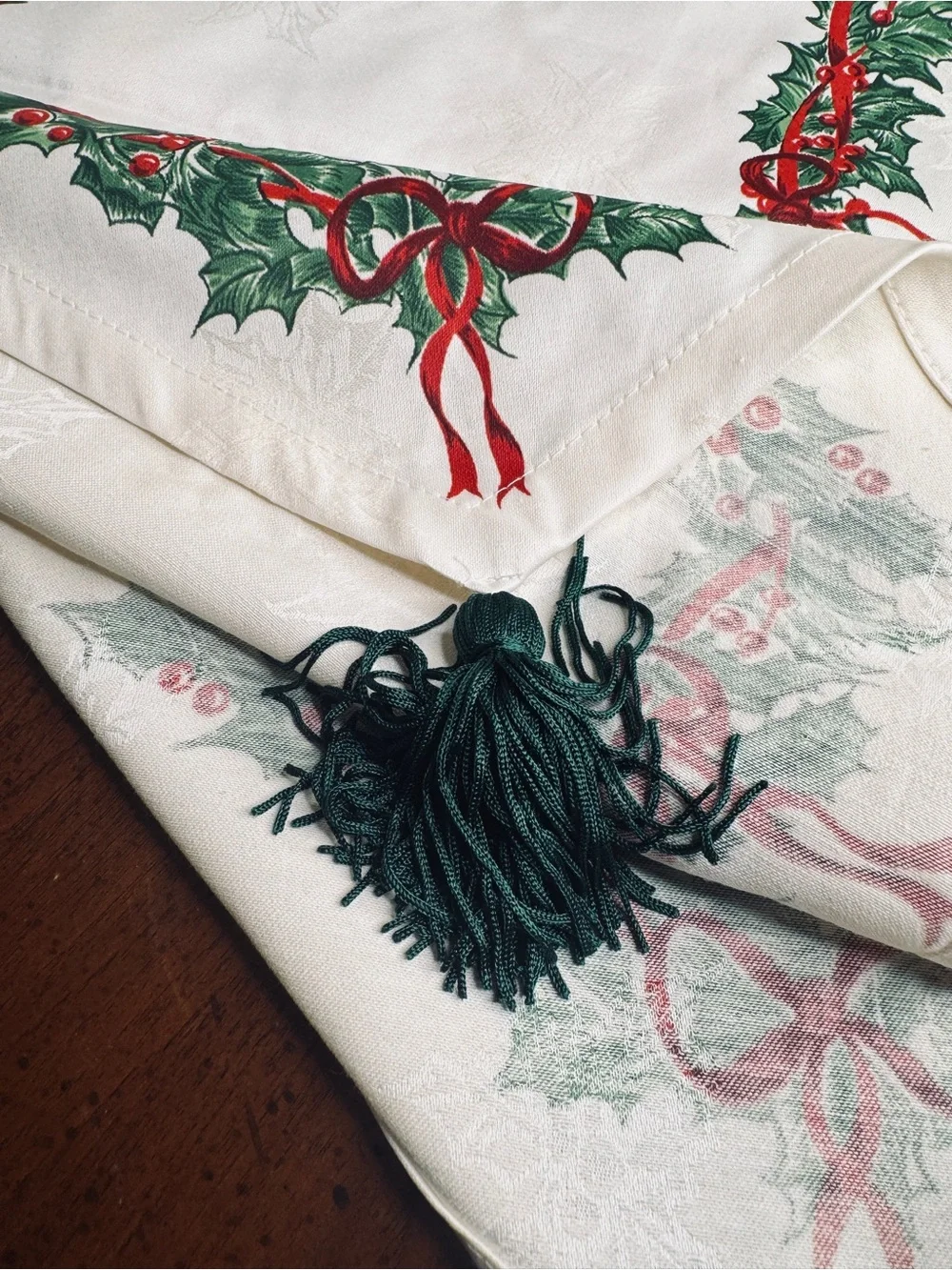 White Holly  Holiday Table Runner